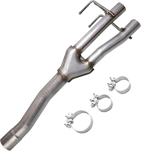 Direct-Fit Muffler 409S 2-Chamber Exhaust Muffler Kit Fits Exhaust 2009-2018 Dodge Ram 1500 Aggressive Series Stainless Steel Performance 3 Inlet/2.25 Y-pipe