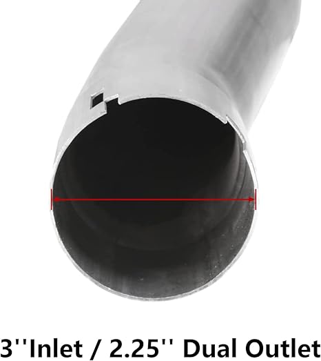 Direct-Fit Muffler 409S 2-Chamber Exhaust Muffler Kit Fits Exhaust 2009-2018 Dodge Ram 1500 Aggressive Series Stainless Steel Performance 3 Inlet/2.25 Y-pipe