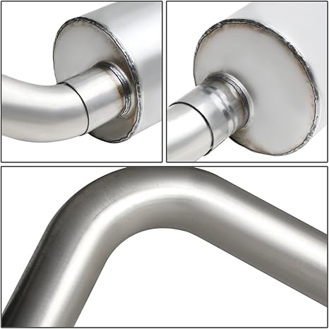 Exhaust Muffler Stainless Steel Exhaust Tip Universal 15 Length (Burnt 2 Inlet 3 Outlet)