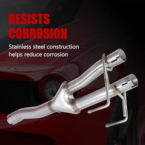 Direct-Fit Muffler 409S 2-Chamber Exhaust Muffler Kit Fits Exhaust 2009-2018 Dodge Ram 1500 Aggressive Series Stainless Steel Performance 3 Inlet/2.25 Y-pipe