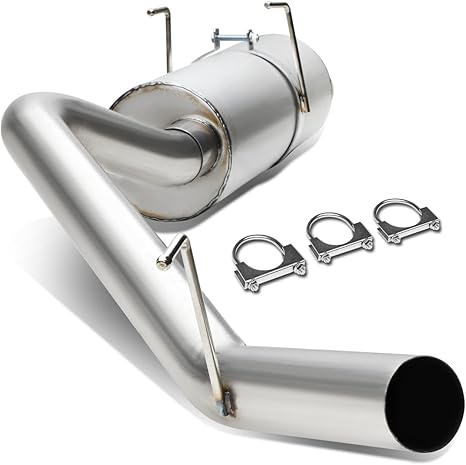 Exhaust Muffler Stainless Steel Exhaust Tip Universal 15 Length (Burnt 2 Inlet 3 Outlet)