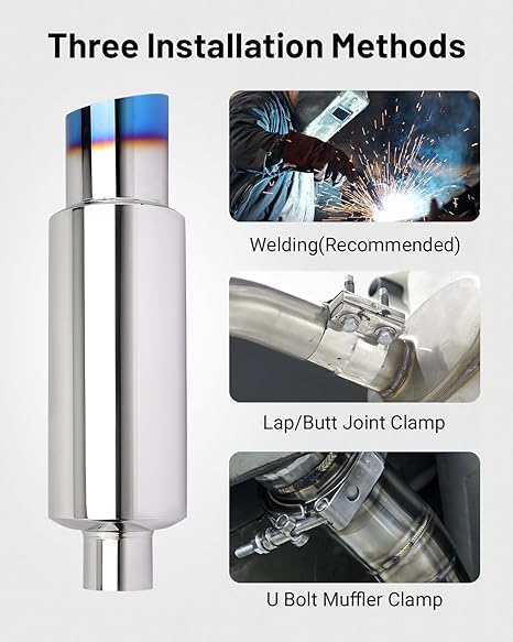 Inlet Diesel Exhaust Muffler 7x 24 Body 30 Whole Length XS2772 - Straight Through Stainless Steel Welded On Resonator Muffler