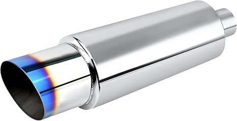 Inlet Diesel Exhaust Muffler 7x 24 Body 30 Whole Length XS2772 - Straight Through Stainless Steel Welded On Resonator Muffler